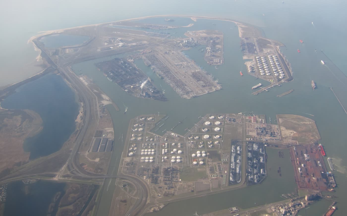 Aerial photograph of the Port of Rotterdam